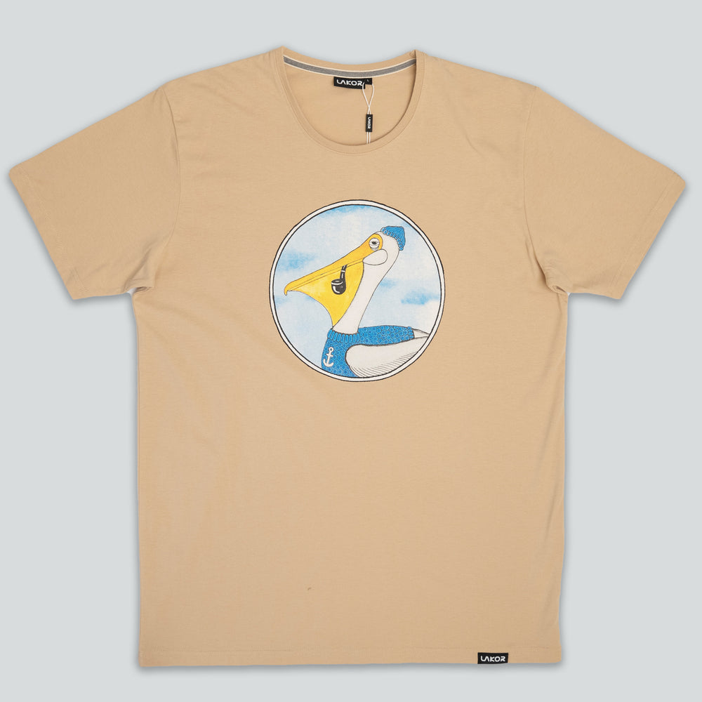 Pipe Pelican T-shirt (Light Brown)
